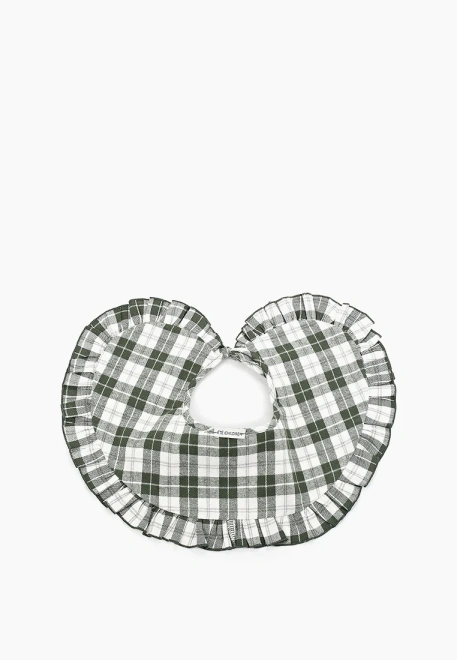 Воротник в клетку из хлопка с оборками 