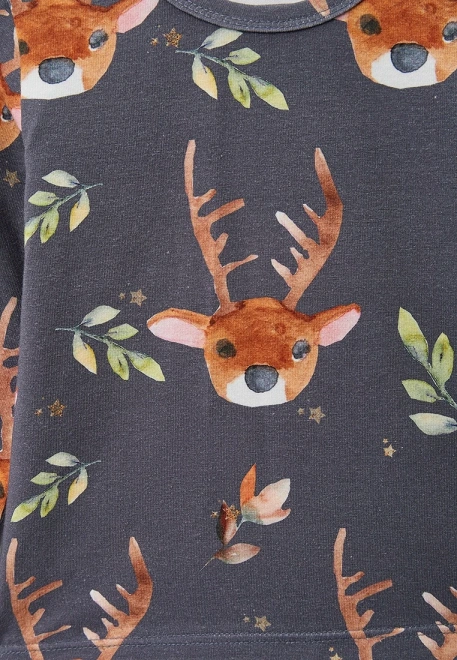 Пижама из трикотажа с принтом олени