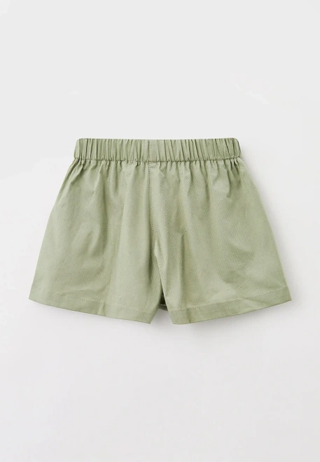 Шорты из поплина на резинке в оливковом цвете