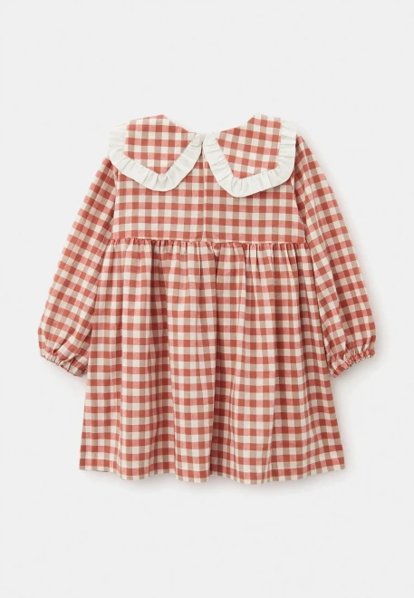 Платье Мона из хлопка в красном и белом цвете