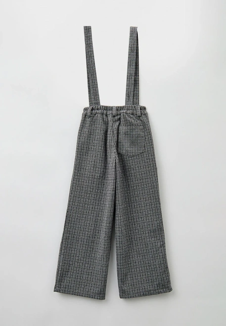 Брюки со съемными подтяжками в клетку 