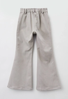 Брюки клеш из серого денима