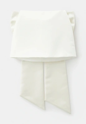 Юбка Бинки из атласа в молочном цвете