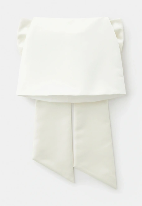 Юбка Бинки из атласа в молочном цвете
