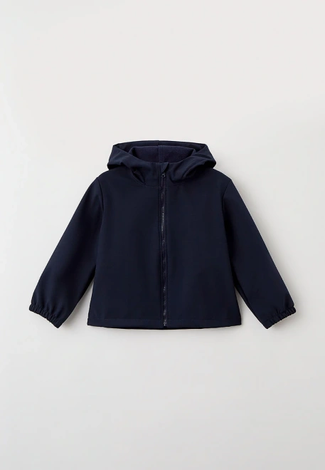 Куртка темно-синего цвета на молнии из влагозащитного материала софтшелл