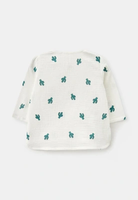 Рубашка летняя с длинными рукавами для малышей из муслина с принтом кактусы