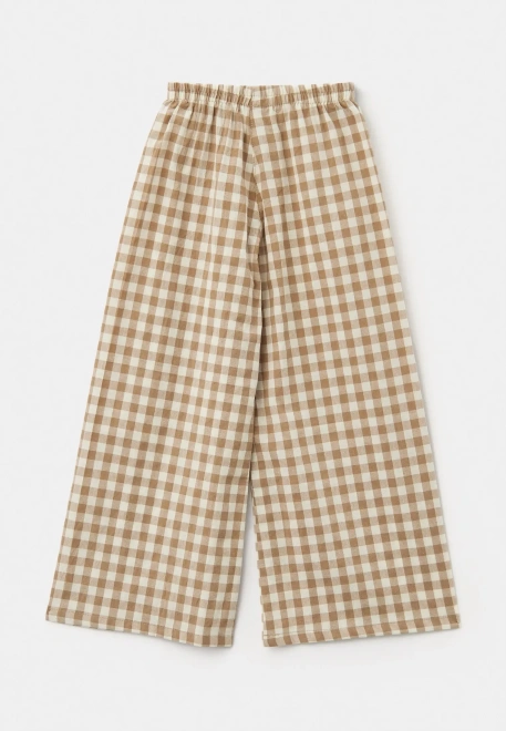 Пижама Джиди из хлопка в клетку оливкового цвета