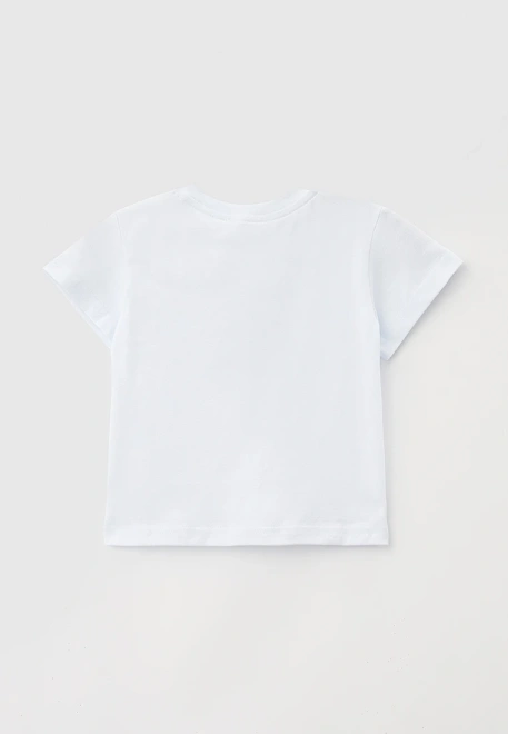 Футболка белая с рисунком пингвины в шапке 