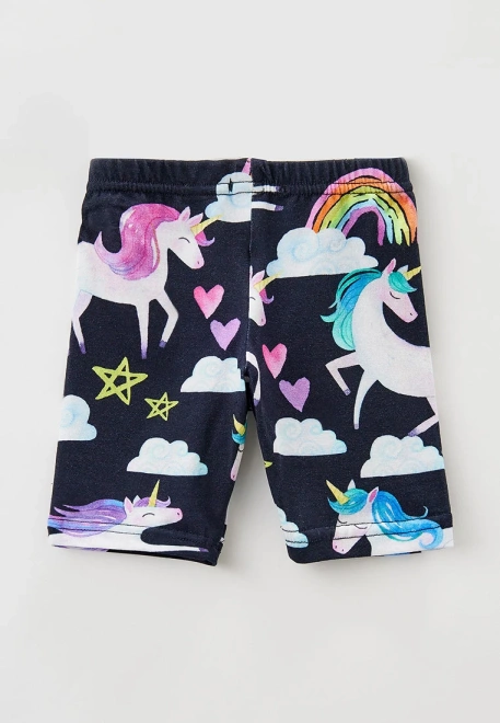 Капри для малышей с принтом единороги на темно-синем