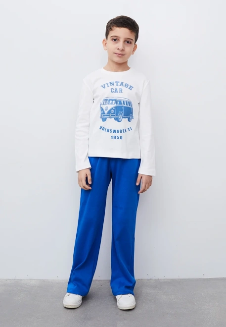 Пижама с брюками на мальчика с принтом ретро автомобиля 