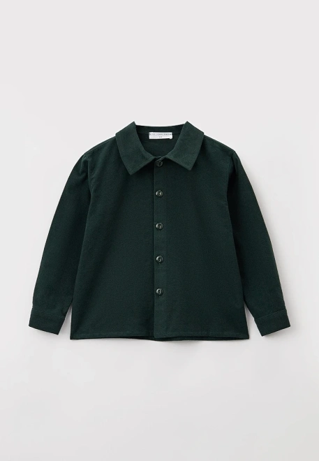 Рубашка из фланели для мальчика темно-зеленого цвета