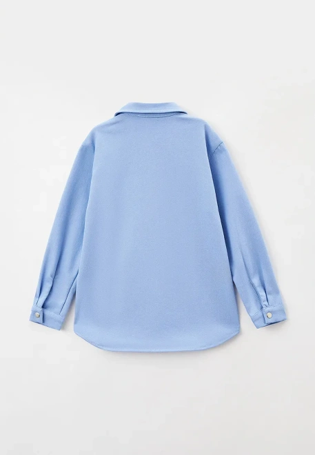 Рубашка прямого кроя из денима голубого цвета на кнопках
