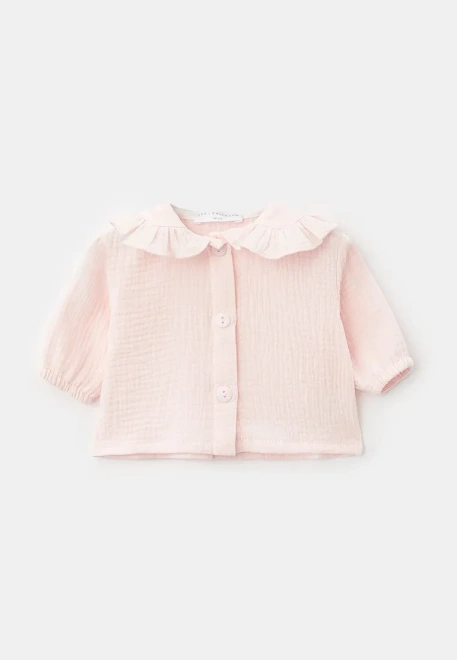 Блузка на пуговицах и с круглым воротником из муслина Блузка на пуговицах и с круглым воротником из муслина
