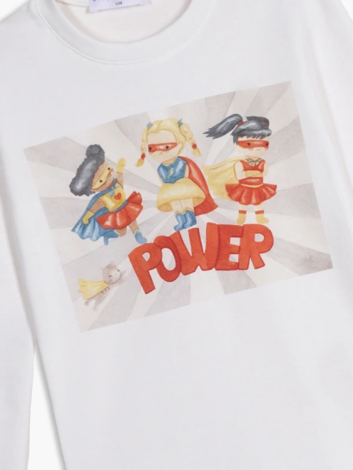 Лонгслив из трикотажного хлопка с принтом