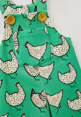 Комбинезон для малышей из футера с принтом курочки на пуговицах