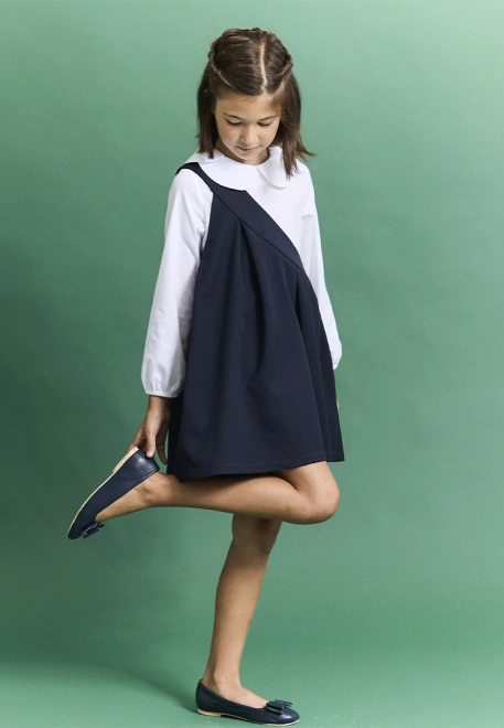 Сарафан темно-синего цвета из ткани Rika 