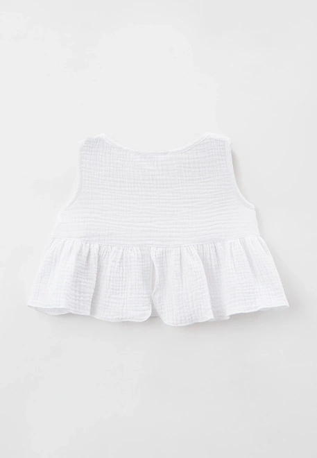 Костюм летний из укороченного топа и свободных шорт из муслина