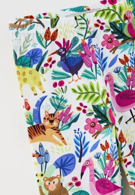 Леггинсы с животными в белом цвете