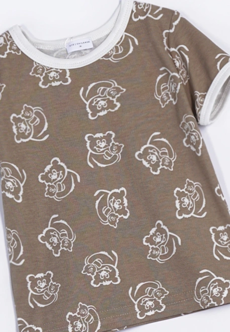 Футболка для малышей из хлопка с принтом медвежата