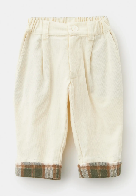 Брюки Букля из микровельвета в молочном цвете