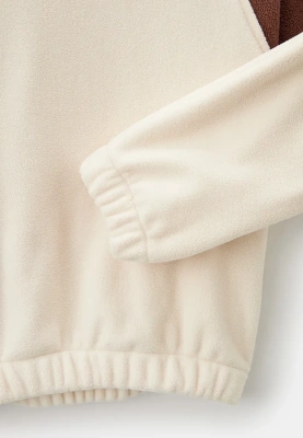 Костюм из флиса для девочек в молочном и коричневом цвете