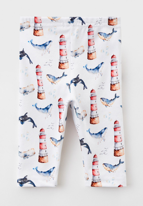 Брюки для малышей из хлопка с принтом киты