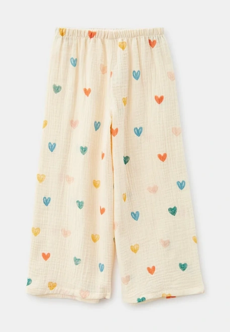 Костюм из блузки-кимоно и шикорих брюк из муслина