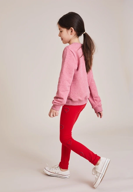 Свитшот розовый из футера с принтом 