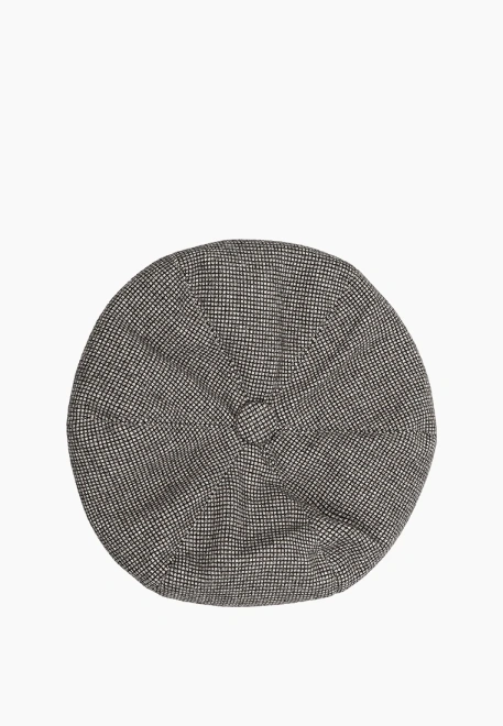 Берет из мягкой костюмной клетки