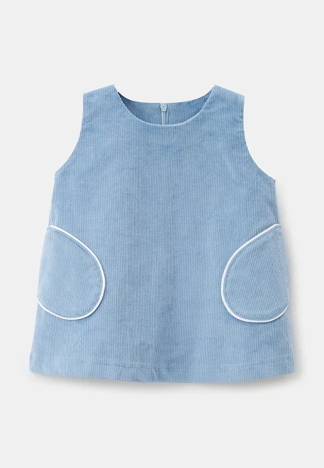 Платье для малышей из вельвета в голубом цвете