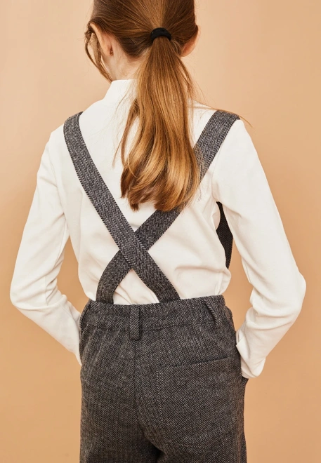 Брюки со съемными подтяжками из мягкой трикотажной ткани 