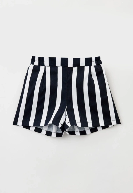 Шорты из хлопка в широкую черную полоску