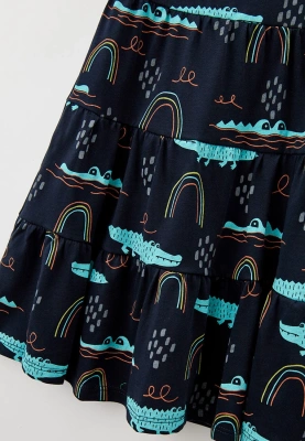 Платье из тонкого хлопка с принтом крокодилы