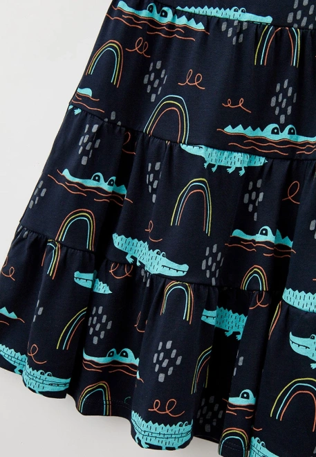 Платье из тонкого хлопка с принтом крокодилы