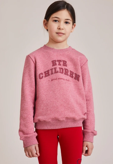 Свитшот розовый из футера с принтом 