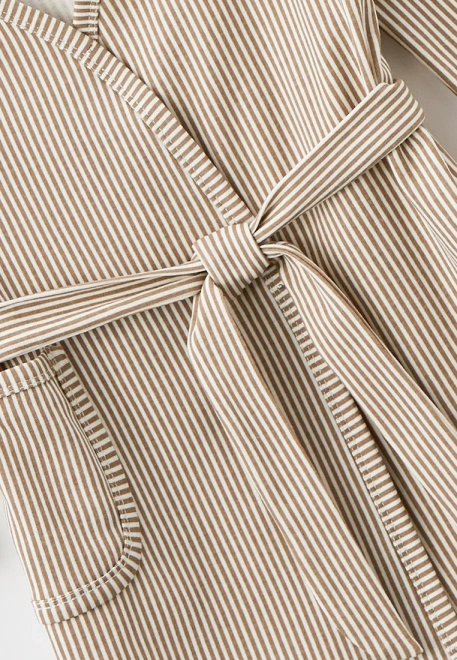 Халат трикотажный в полоску с поясом  