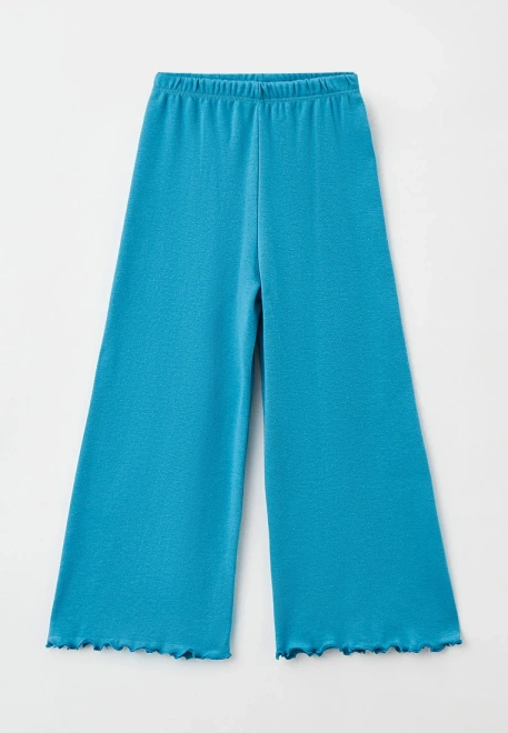 Пижама из лонгслива с принтом и широкими брюками 