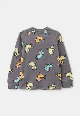 Пижама с единорожками в темно-сером цвете