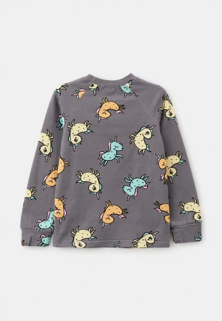 Пижама с единорожками в темно-сером цвете