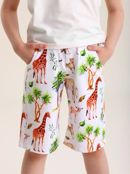 Шорты из трикотажа с ярким принтом