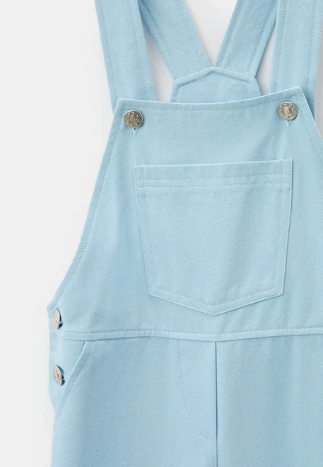 Комбинезон оверсайз для девочки из денима в голубом цвете