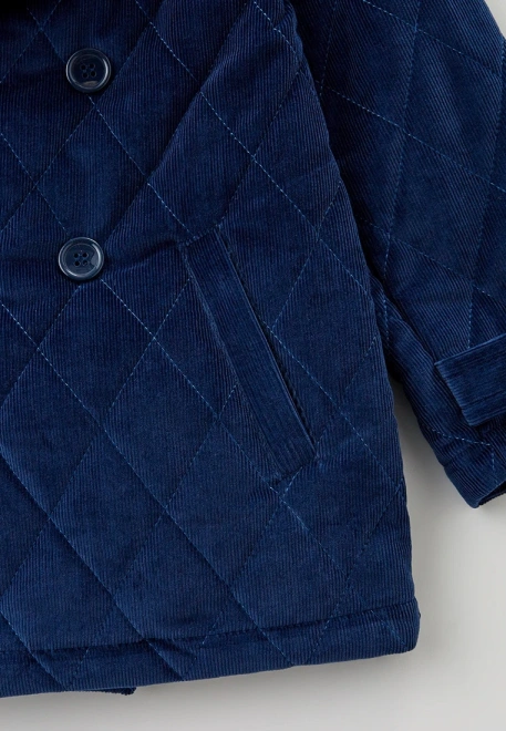 Куртка из стеганого вельвета с английским воротником для мальчика