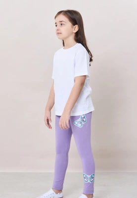 Леггинсы с бабочками в сиреневом цвете