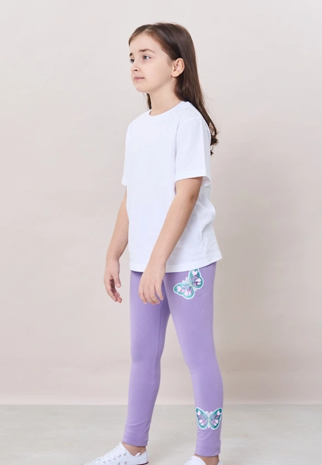 Леггинсы с бабочками в сиреневом цвете