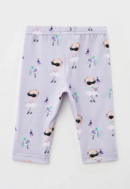 Леггинсы с балериной для малышей в сиреневом цвете