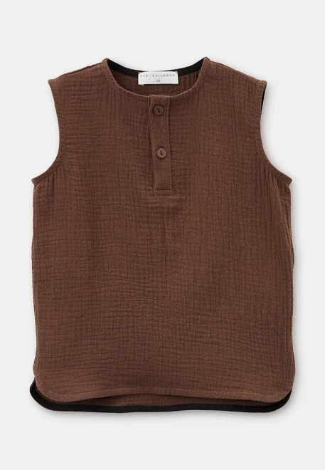 Рубашка без рукавов из муслина Рубашка без рукавов из муслина