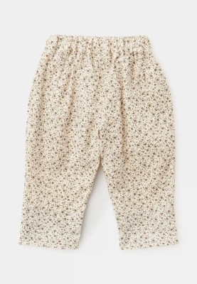 Брюки Букля из теплого хлопка в молочном цвете