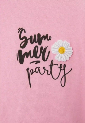 Лонгслив с пришивной деталью в розовом цвете 