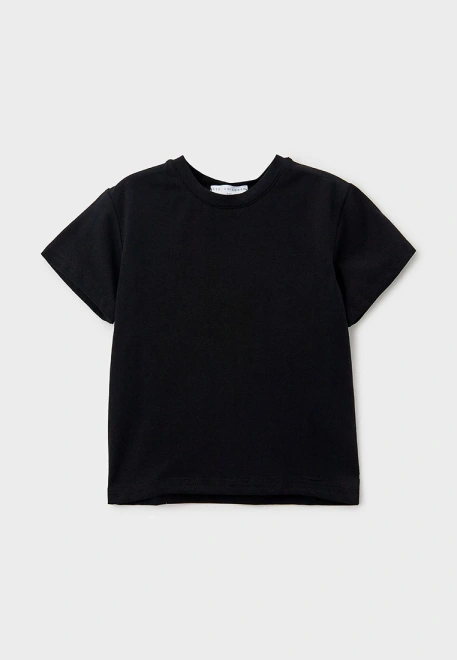 Футболка черная базовая на мальчика свободная 