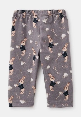 Леггинсы с кроликами в темно-пурпурном цвете